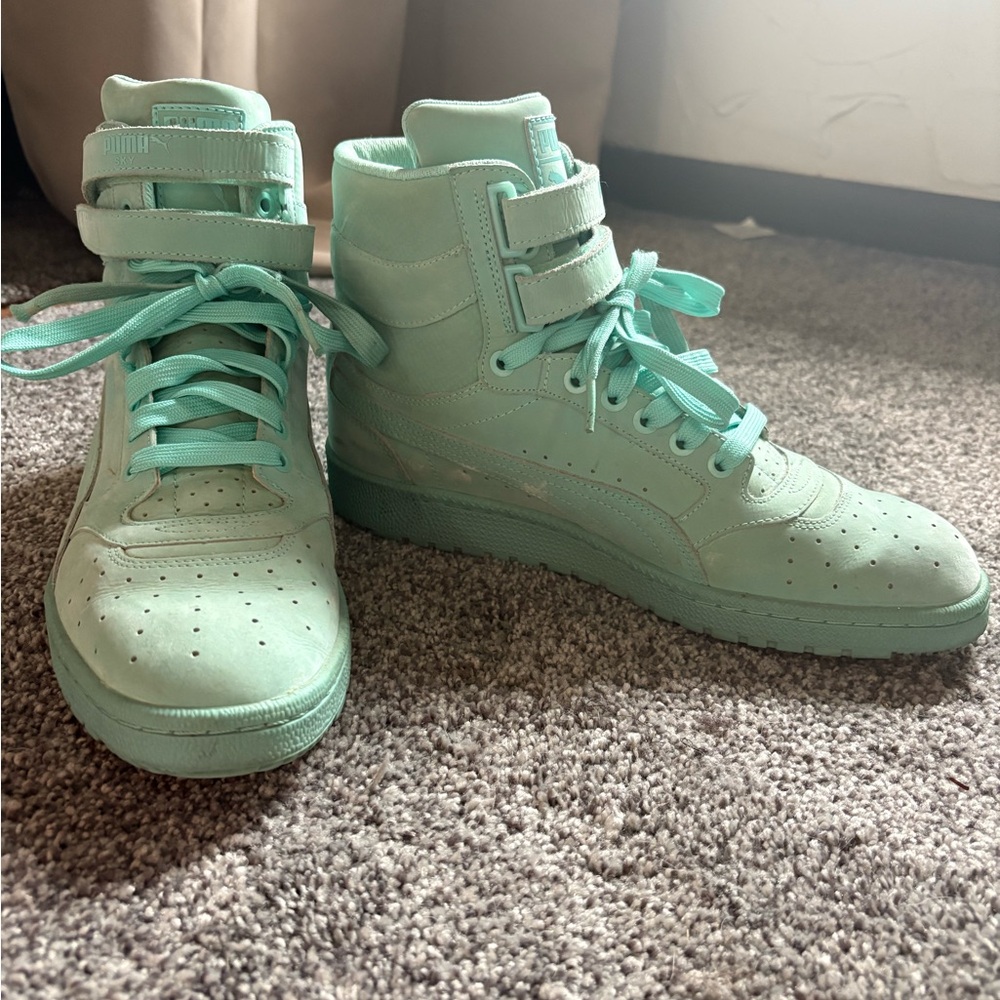 Puma Mint Green High-Top Sneakers